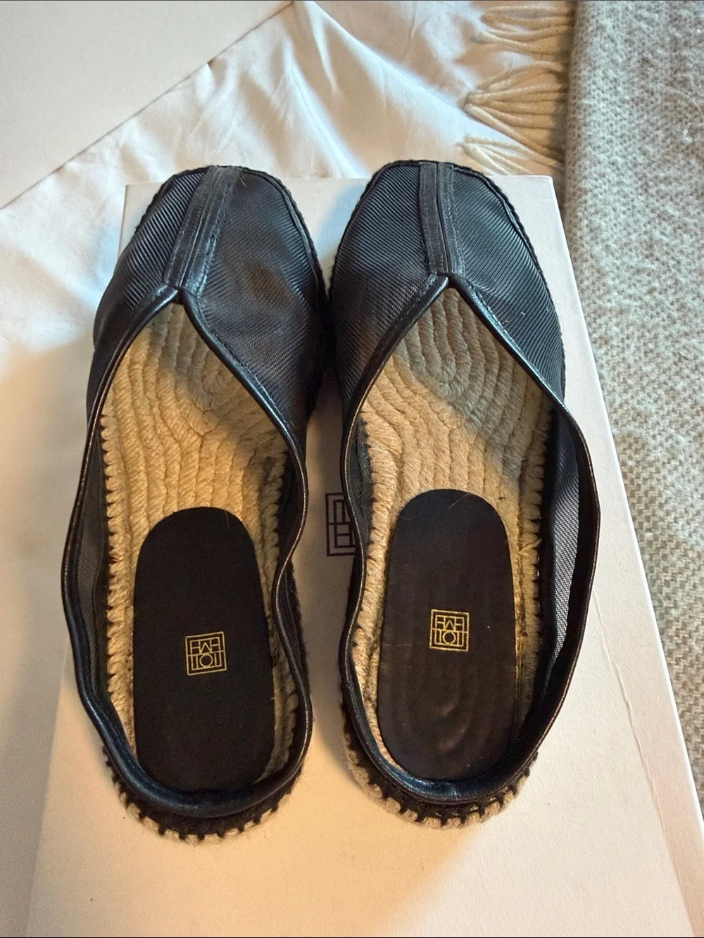 Toteme black espadrille slippers